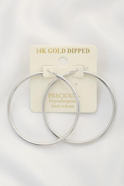 14K GOLD DIPPED SOLID HOOP EARRING