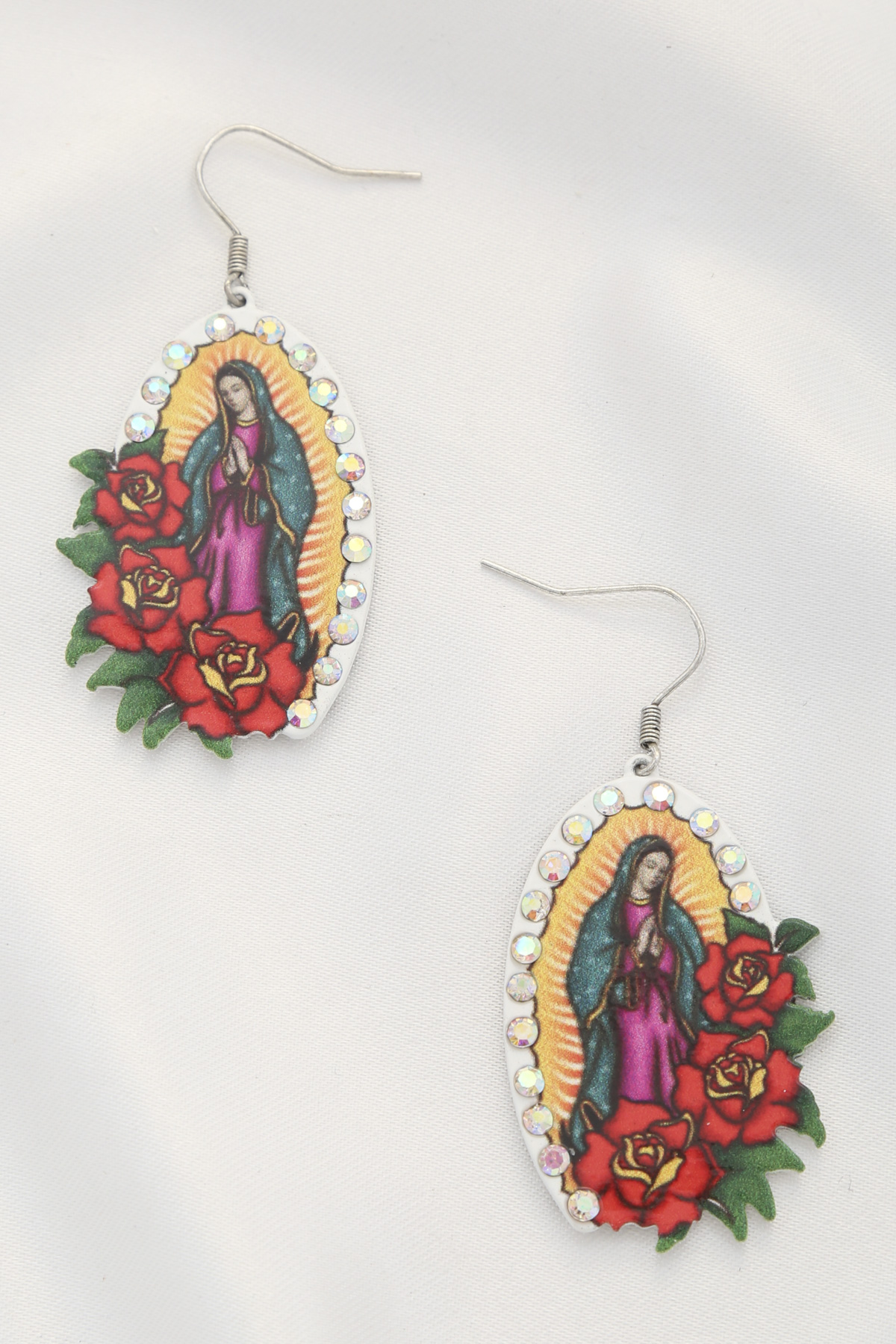 RELIGIOUS OVAL DANGLE EARRING