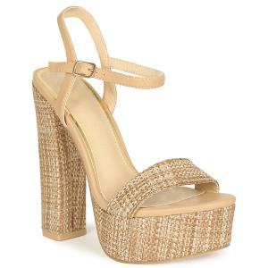 STRAW ANKLE HIGH HEEL 12 PAIRS