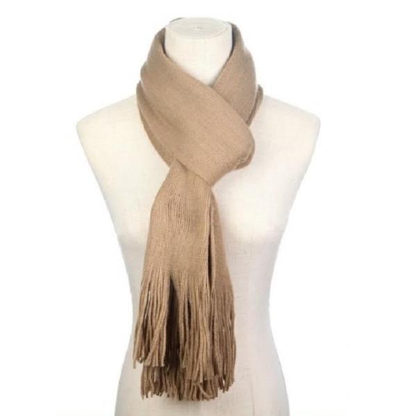 SOFT ASSORTED FRINGED OBLONG SCARF (12 UNITS)