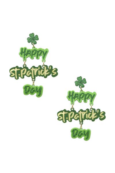 HAPPY ST.PATRICK`S DAY EARRING