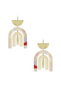 HALF CIRCLE U SHAPE DANGLE EARRING