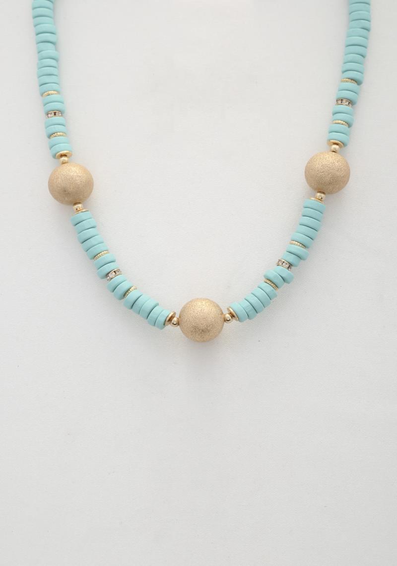 BALL DISC BEADED NECKLACE