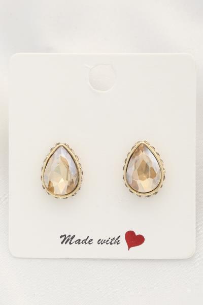 TEARDROP CRYSTAL STUD EARRING