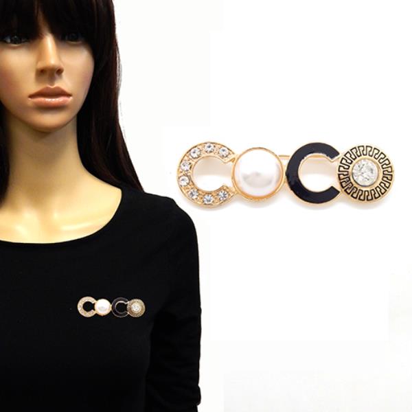 CO LUXURY RHINESTONE & EPOXY BROOCH