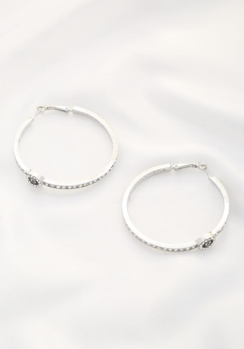 DOUBLE CIRCLE CRYSTAL HOOP EARRING