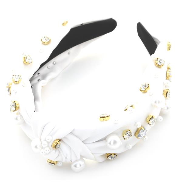 PEARL RHINESTONE KNOT HEADBAND