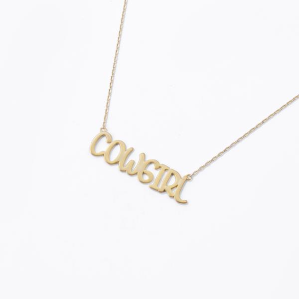 18K GOLD RHODIUM DIPPED COWGIRL NECKLACE
