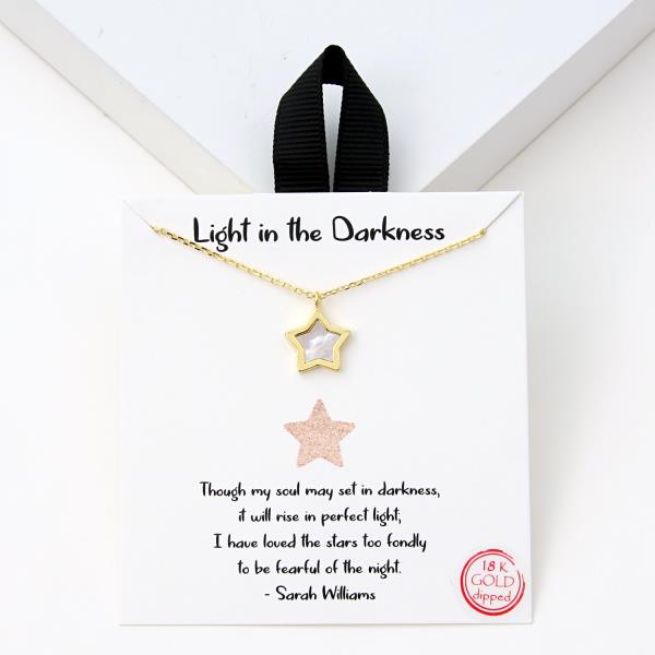 18K GOLD RHODIUM DIPPED LIGHT IN THE DARKNESS NEKCLACE