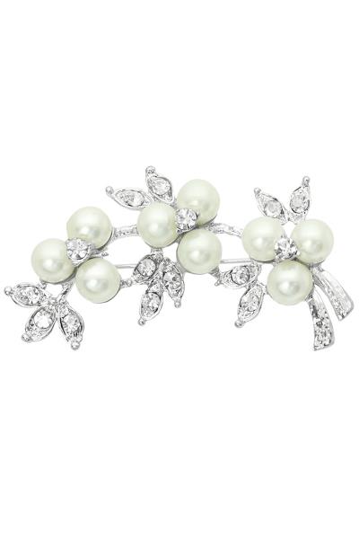 PEARL FLOWER LEAVES HAIR PIN