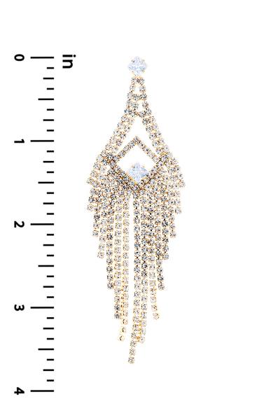 RHINESTONE CUBIC ZIRCONIA CRYSTAL CHANDELIER EARRING