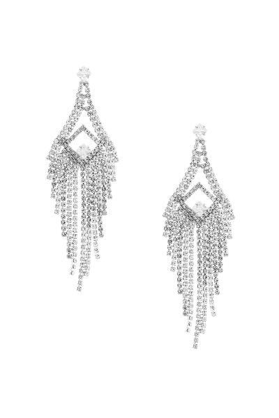 RHINESTONE CUBIC ZIRCONIA CRYSTAL CHANDELIER EARRING
