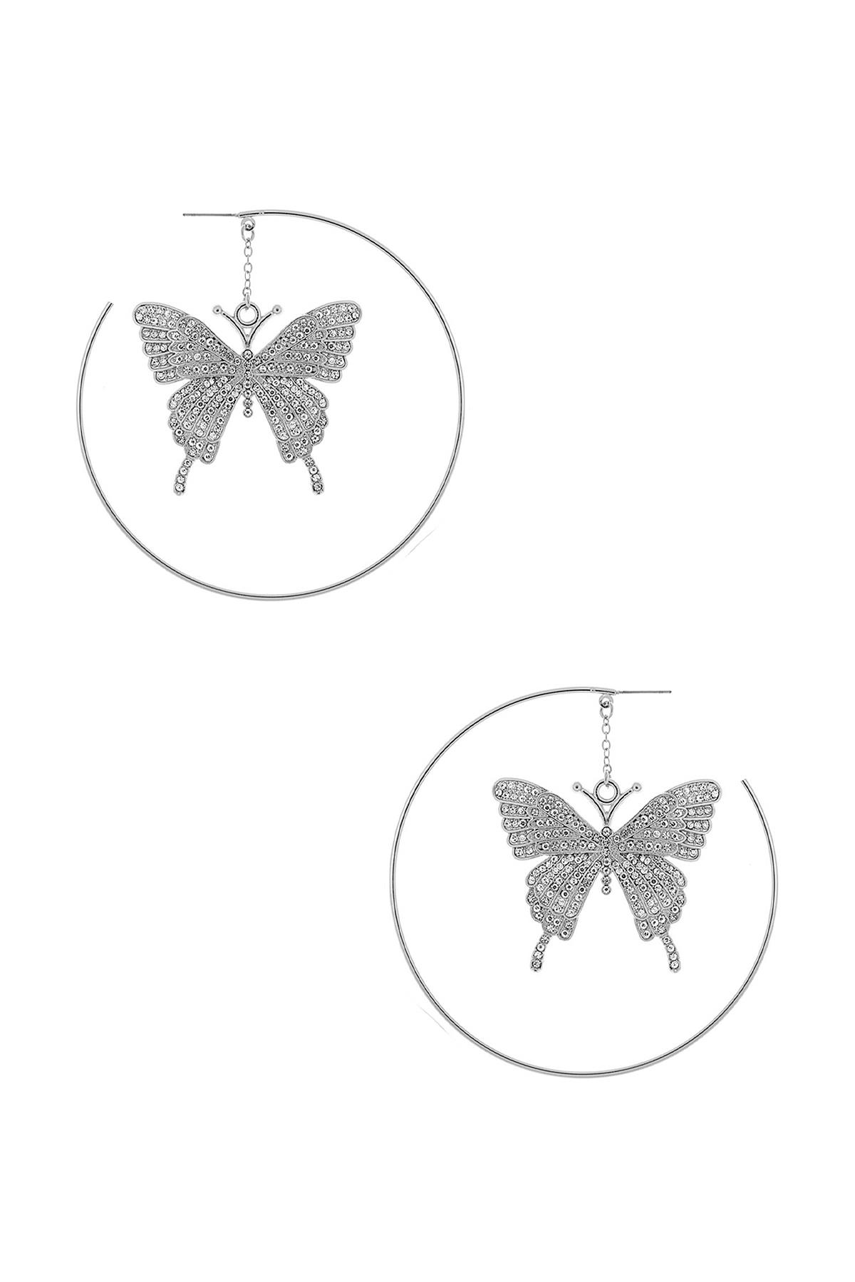 BUTTERFLY IN 80MM HOOP EARRING