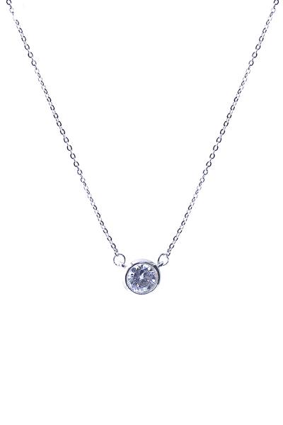 CRYSTAL CUBIC ZIRCONIA ROUND SHAPE NECKLACE