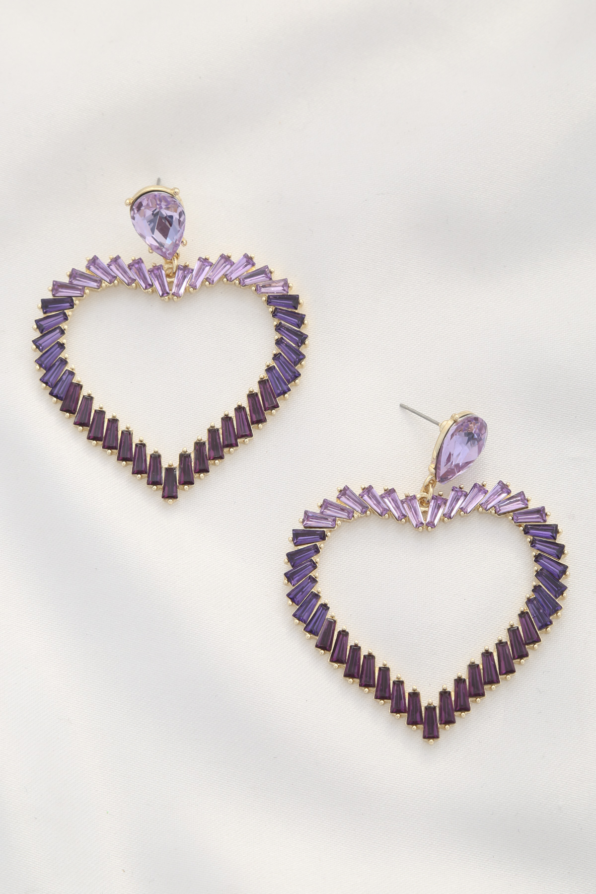 CRYSTAL HEART DANGLE EARRING