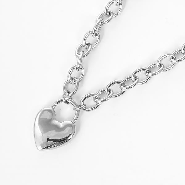 HEART CHARM CIRCLE LINK NECKLACE