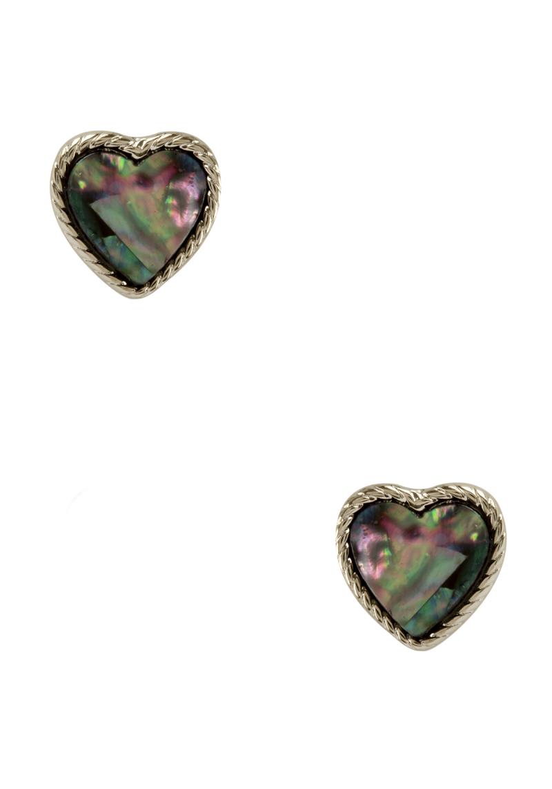 MOTHER OF PEARL HEART EARRING