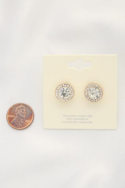 ROUND CRYSTAL STUD EARRING