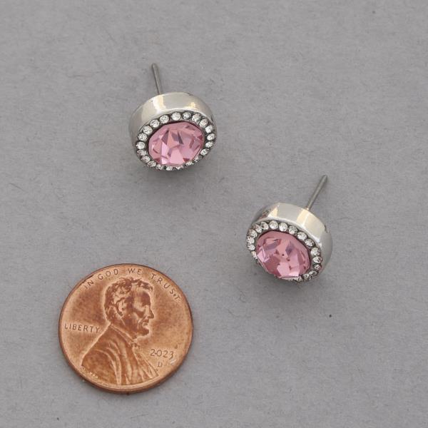 ROUND CRYSTAL STUD EARRING