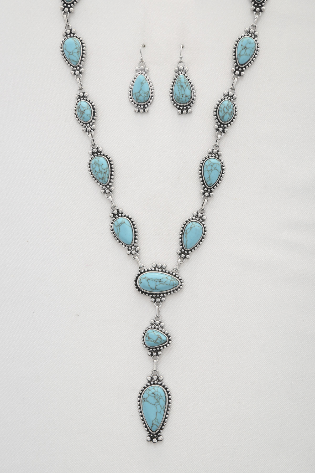 WESTERN TURQUOISE METAL NECKLACE
