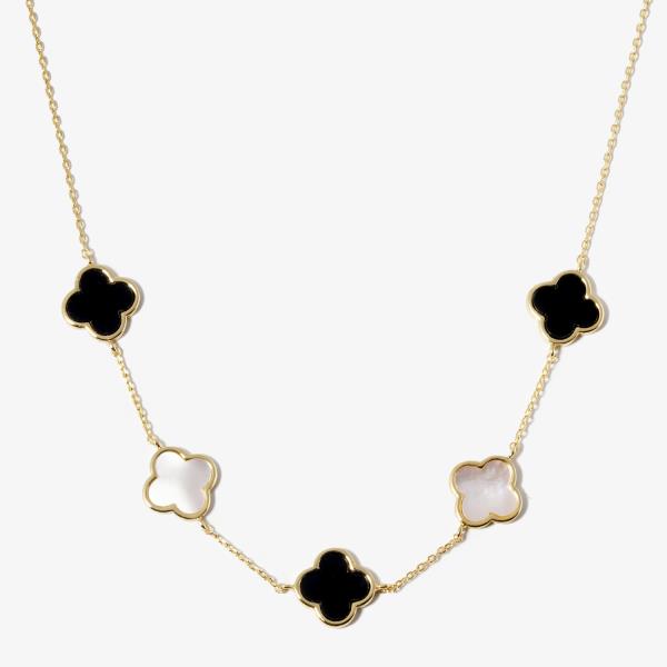 GOLD DIPPED FLOWER STATION NECKLACE