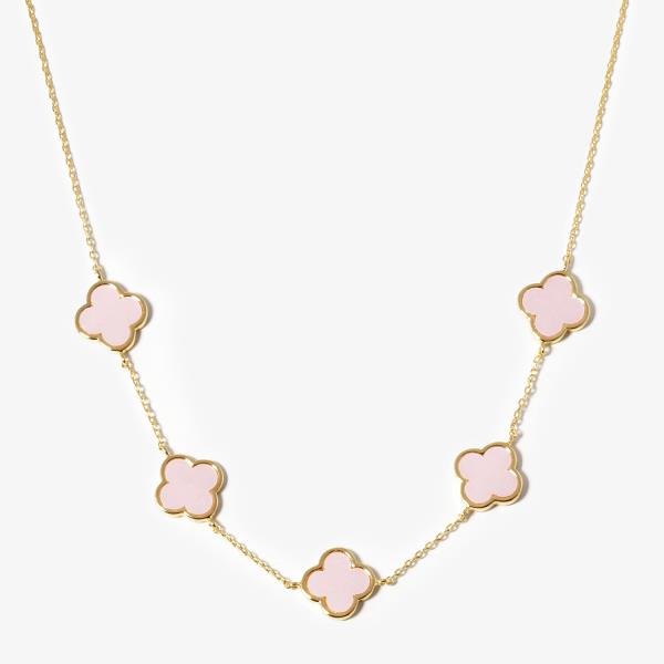 GOLD DIPPED FLOWER STATION NECKLACE