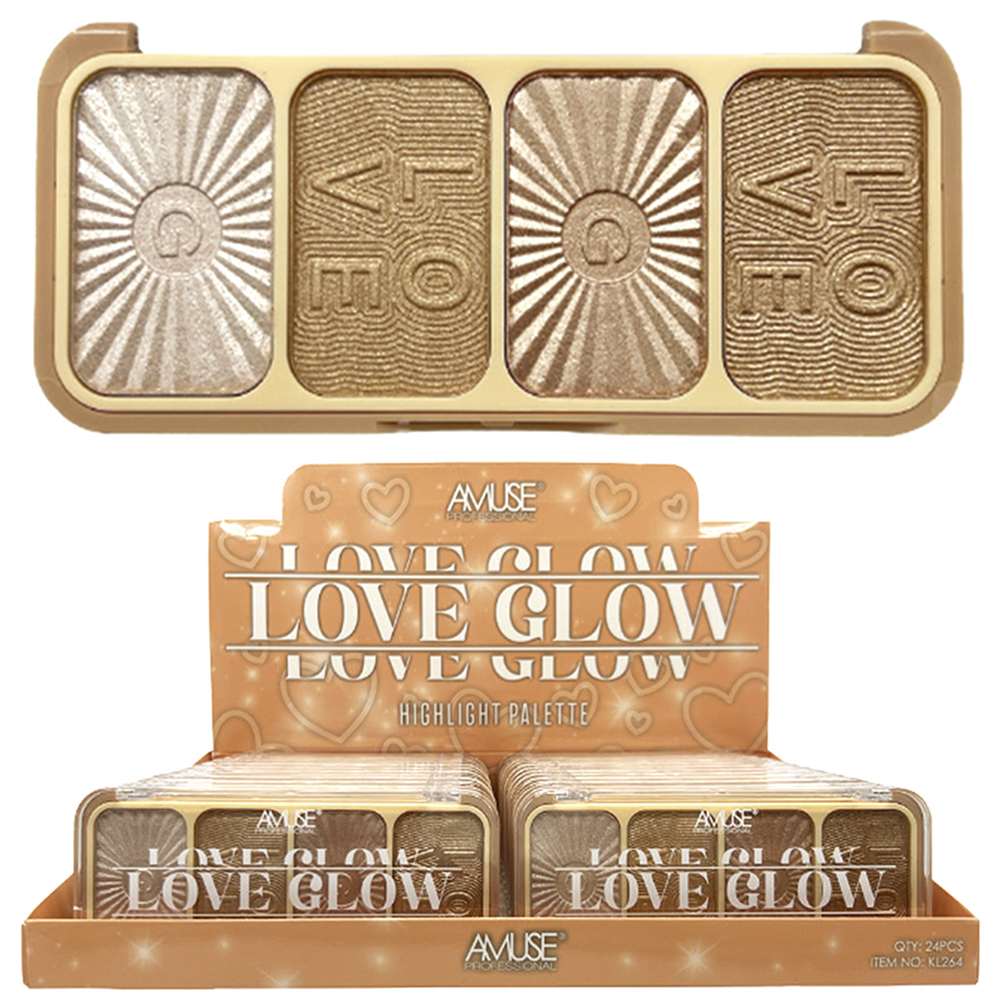 AMUSE COSMETIC LOVE GLOW HIGHLIGHTER PALETTE 24 PCS