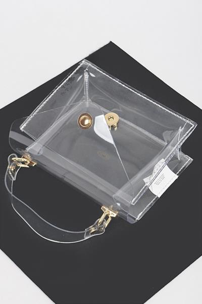 CLEAR PVC TOP HANDLE CROSSBODY BAG