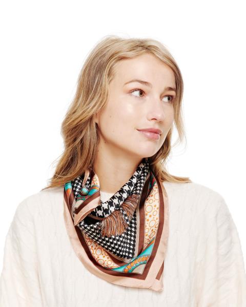 MULTI PRINT SILKY BANDANA NECK SCARF