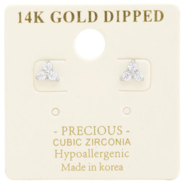CRYSTAL 14K GOLD DIPPED EARRING