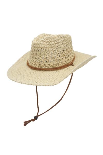 CROCHET WEAVE COWBOY FEDORA WITH STRAP