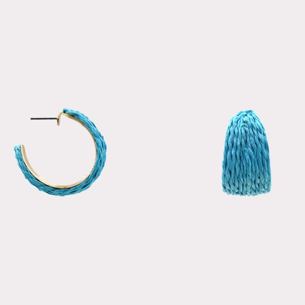 WOVEN OPEN HOOP EARRING