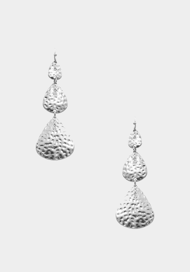 TRIPLE TEARDROP CRYSTAL DANGLE EARRING