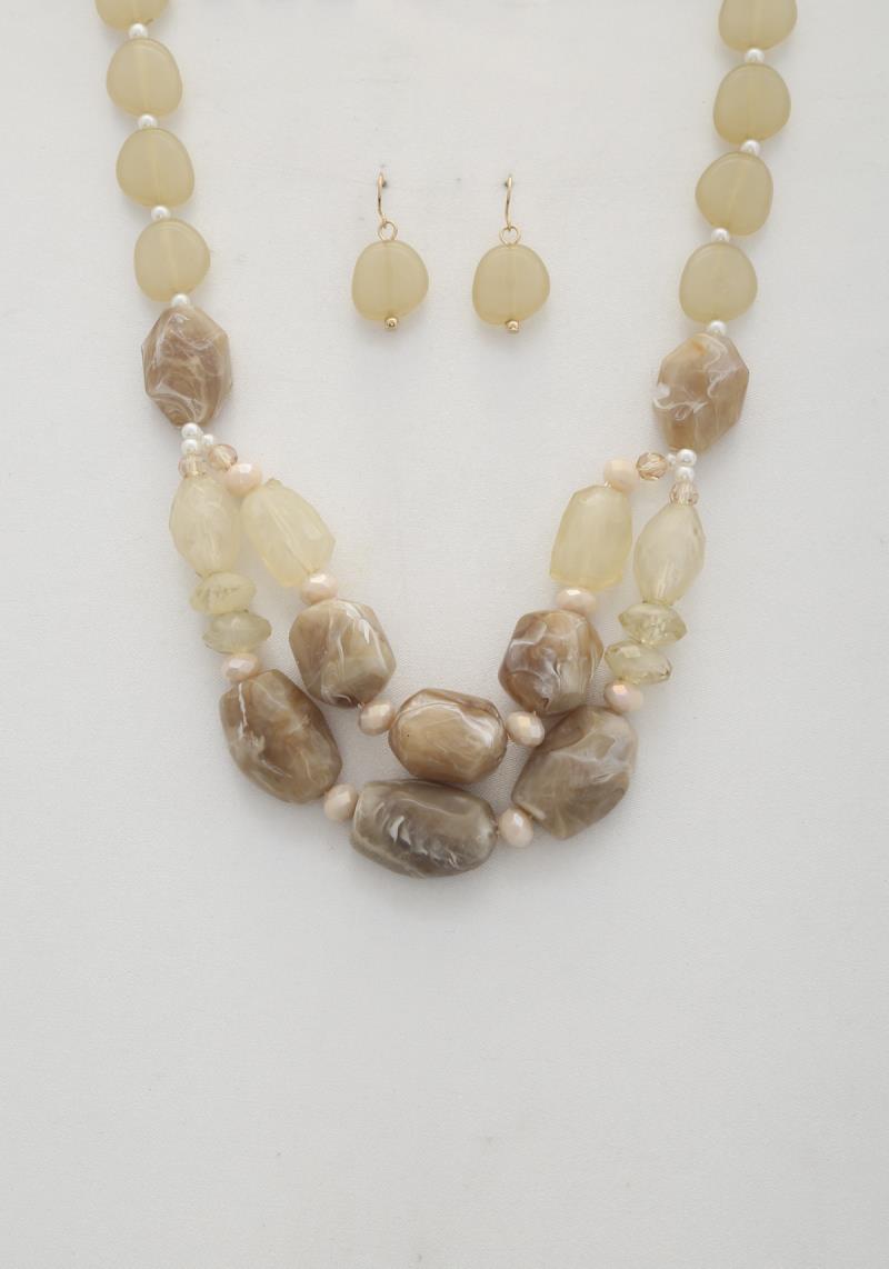 CHUNKY BEADED LAYERED NECKLACE