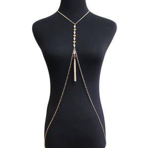 HEART LINK CHAIN TASSEL METAL BODY CHAIN
