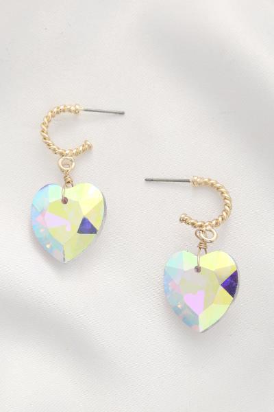 CRYSTAL HEART DANGLE EARRING