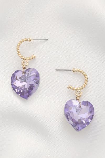 CRYSTAL HEART DANGLE EARRING