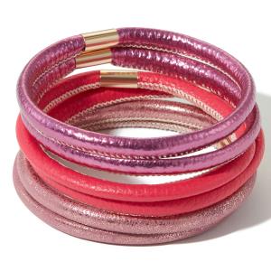 MULTI PU BRACELET SET(6PCS)