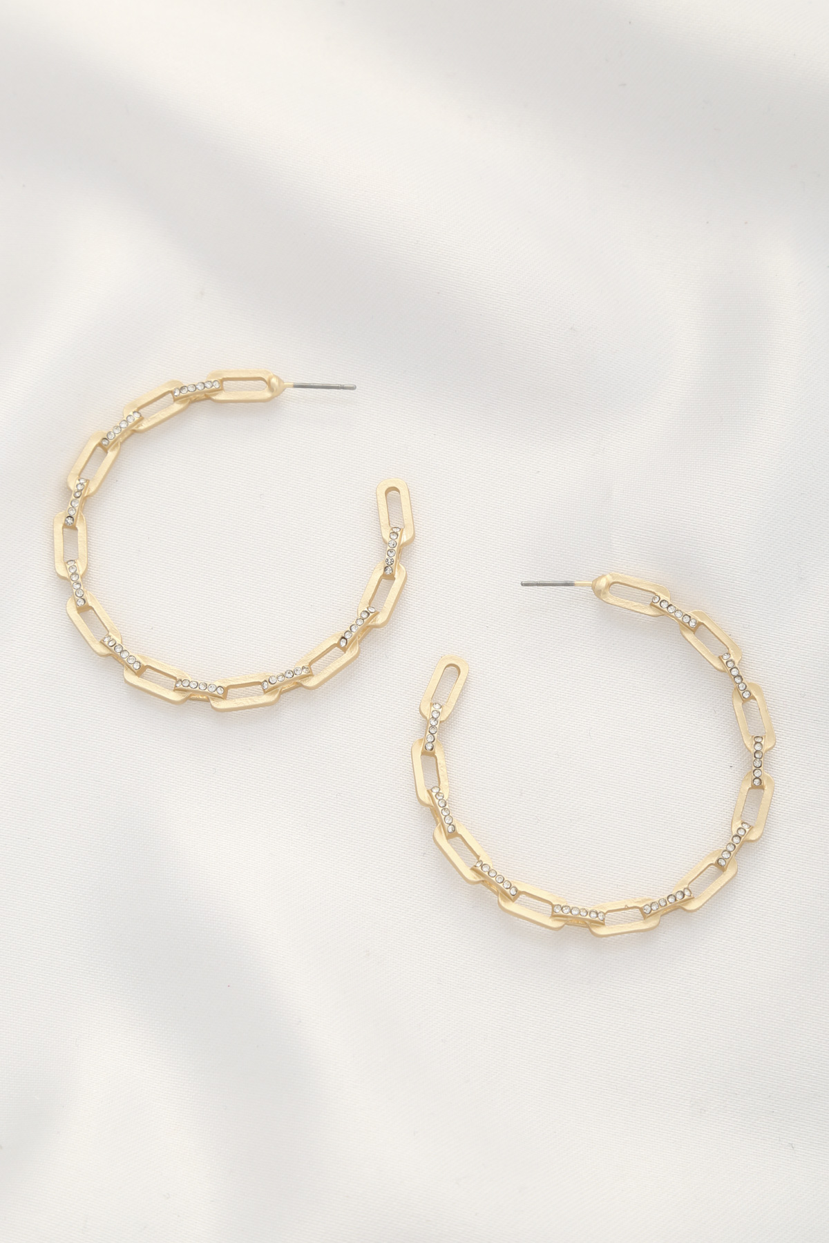 OVAL LINK OPEN HOOP EARRING