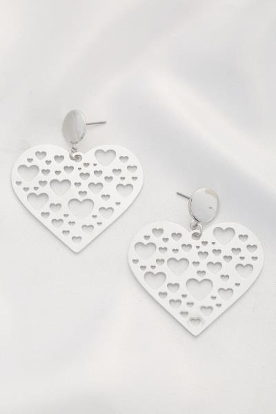 CUT OUT HEART DANGLE EARRING