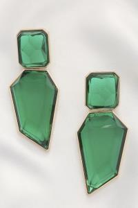 CRYSTAL METAL POST EARRING