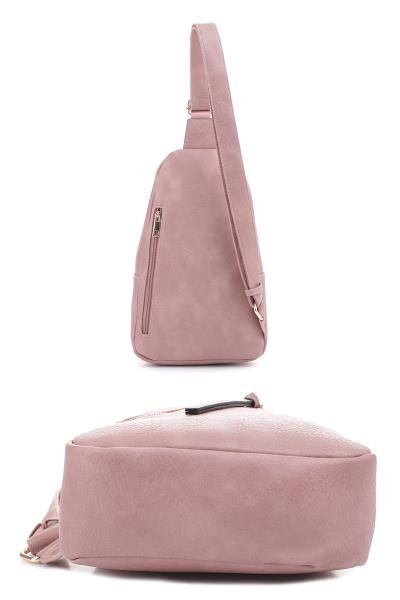 SMOOTH ZIPPER DESIGN CROSSBODY BAG