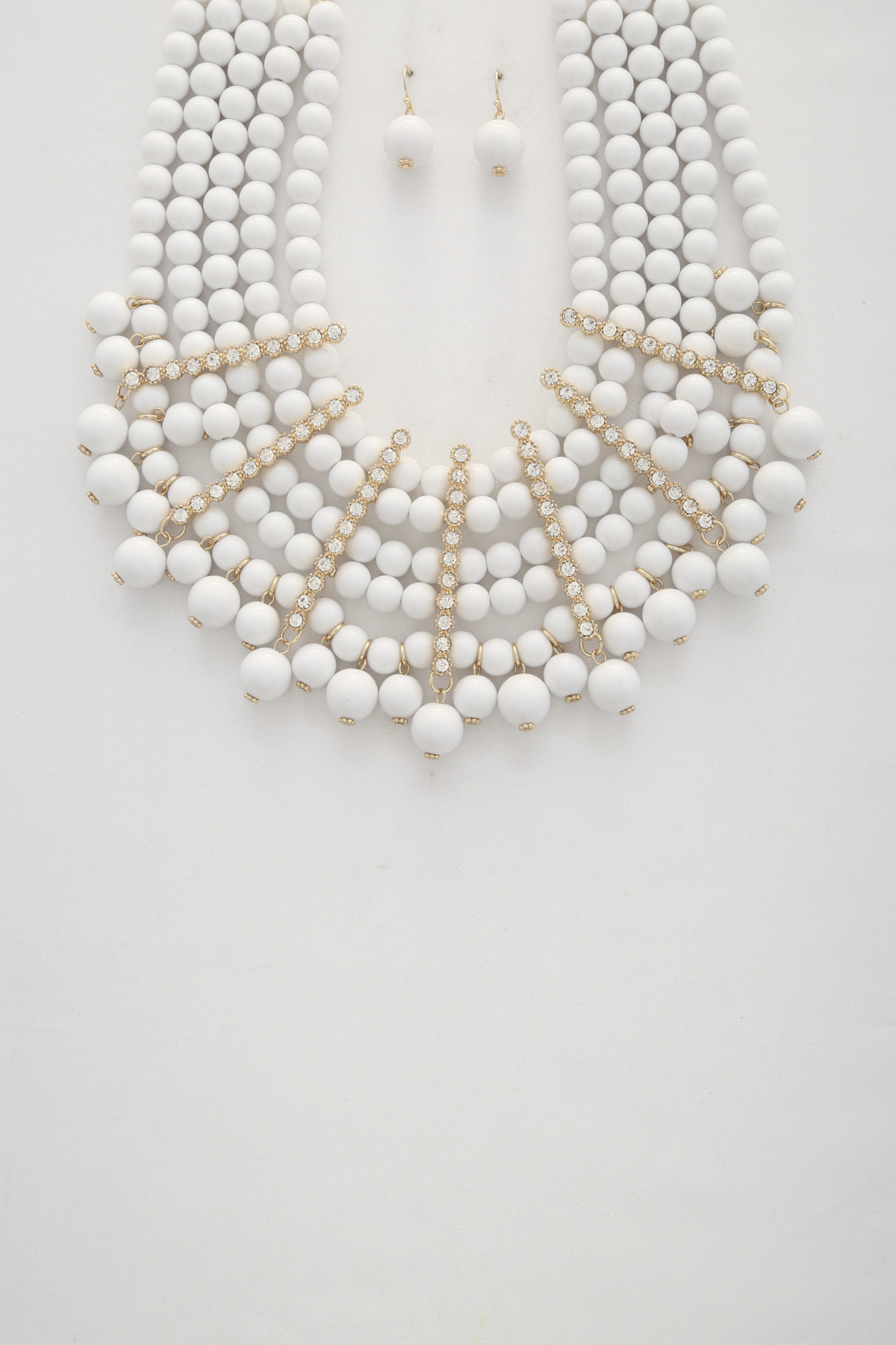 BALL RHINESTONE BAR STATEMENT NECKLACE