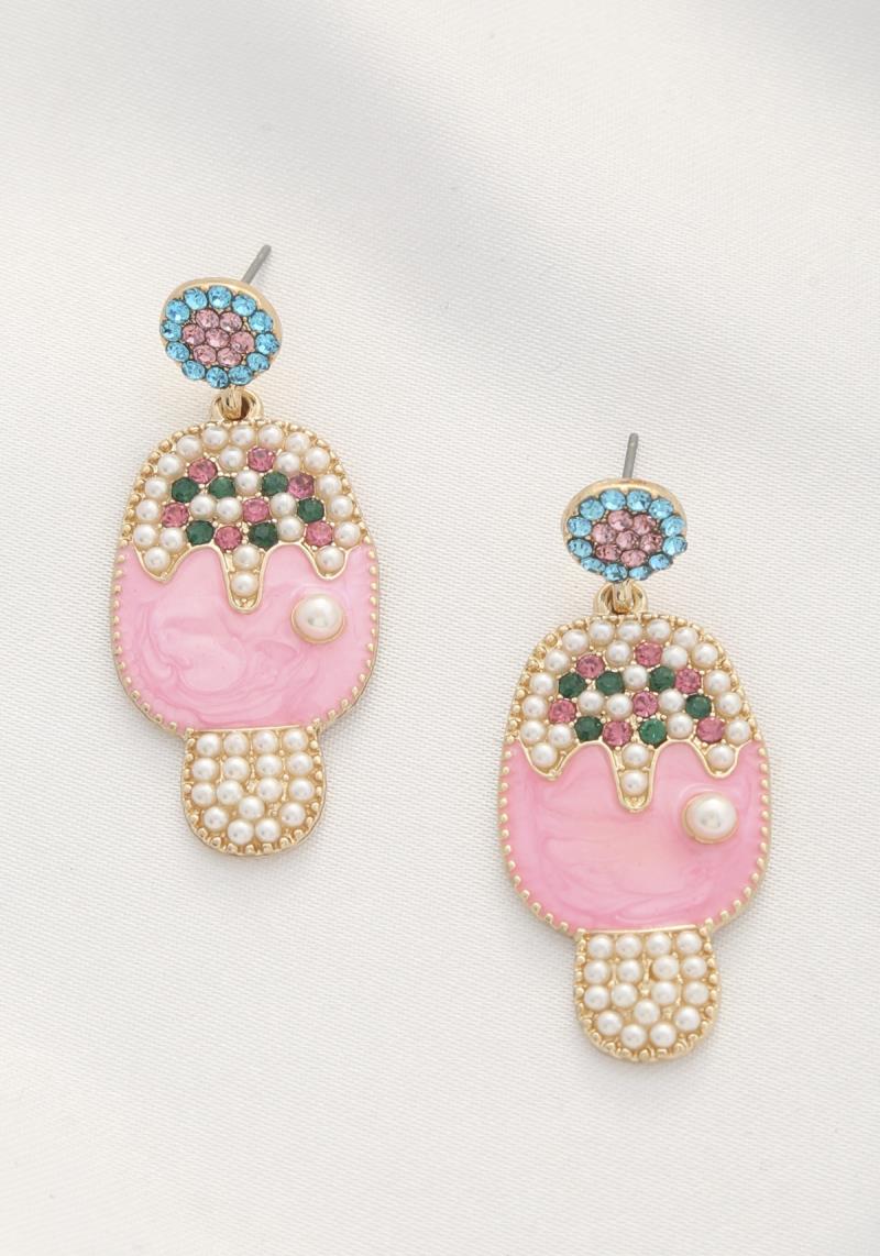 ICE CREAM BEADED DANGLE EARRING