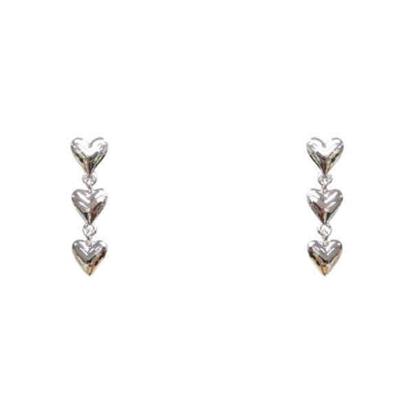 TRIPLE HEART DANGLE EARRING