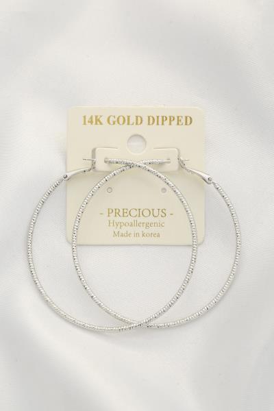 TEXTURED 14K GOLD DIPPED HOOP EARRING