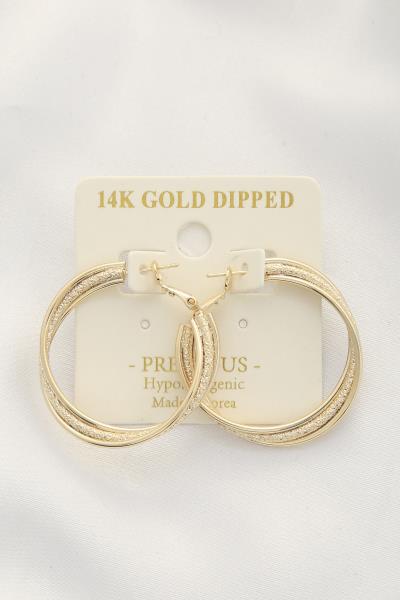 TRIPLE HOOP 14K GOLD DIPPED EARRING