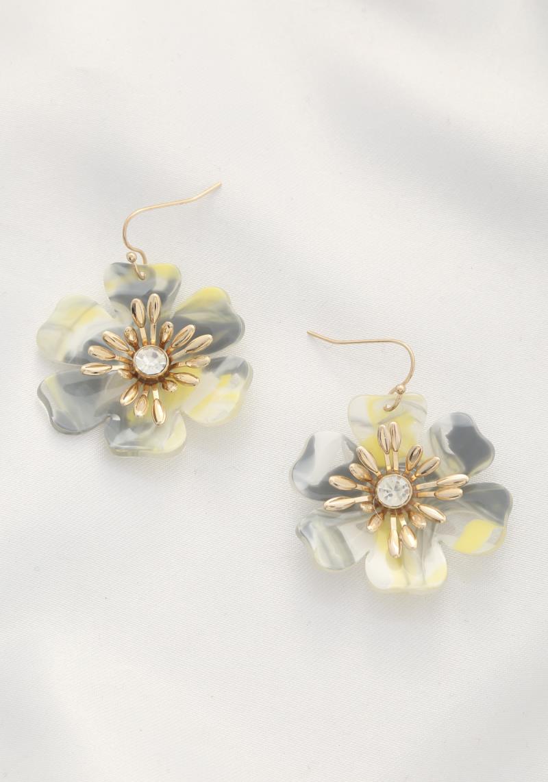 ACETATE FLOWER DANGLE EARIRNG