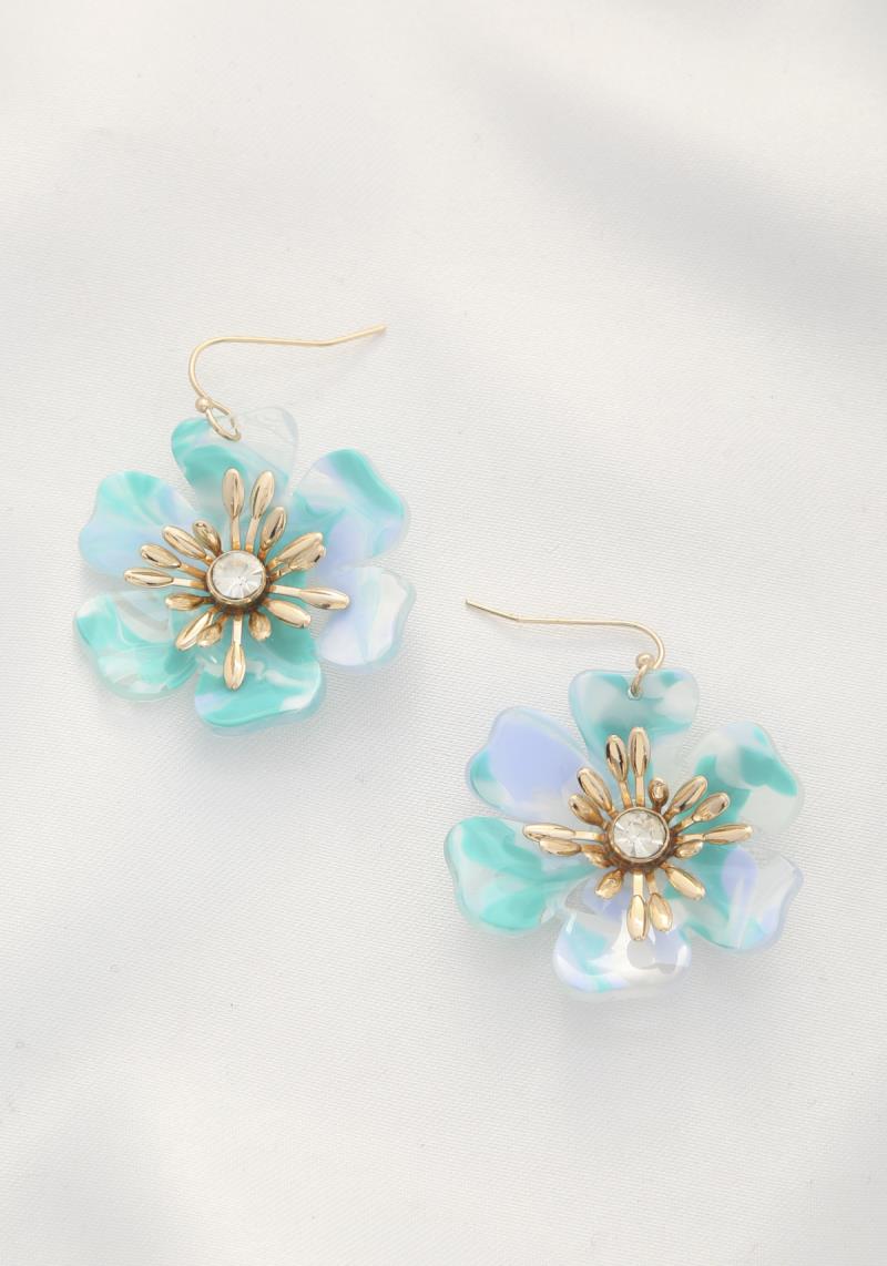 ACETATE FLOWER DANGLE EARIRNG