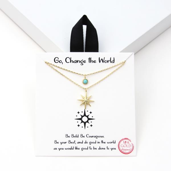 18K GOLD RHODIUM DIPPED GO CHANGE THE WORLD NECKLACE